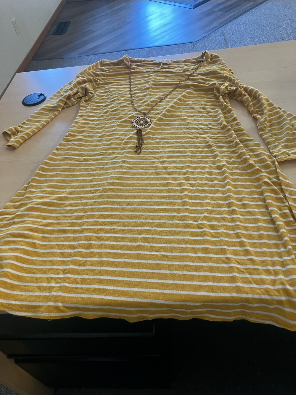 Long Sleeve Striped Knit Dress